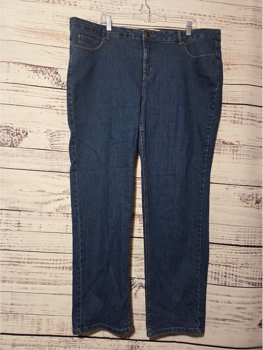 Just My Size Stretch Classic Denim Jeans Size 22W Cobalt Wash Medium Blue Mom